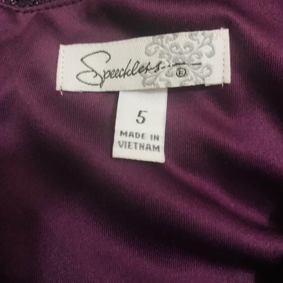 Dress purple sparkly lace short sleeve blue cold - Picture 9 of 10